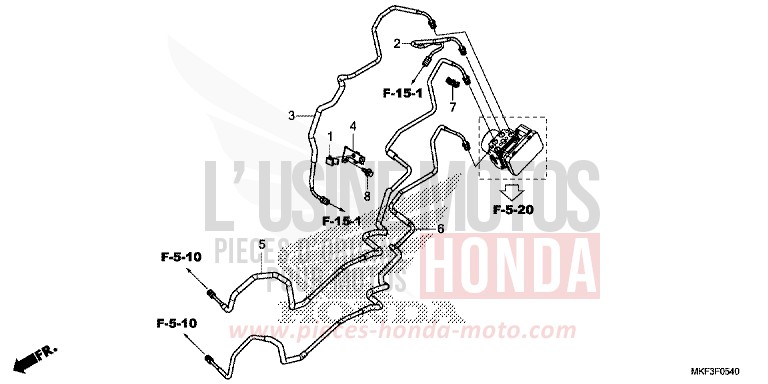 BREMSLEITUNG von CBR1000RR SP SP1 SP2 VICTORY RED (R334X) von 2017